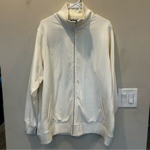 Lands' End Cream Full-Zip High Collar pockets Sweatshirt. Size 2X.